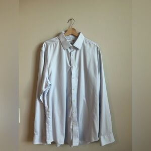 Charles tyrwhitt non iron twill shirt pale blue slim fit 17.5 collar 38 sleeve